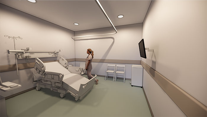 Imagen Telef&oacute;nicos dise&ntilde;o renderizado sala enscape