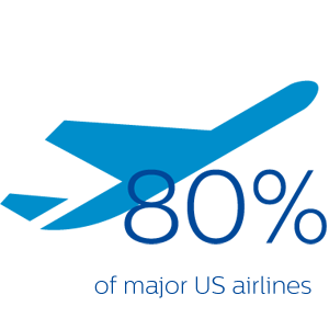 En el 80 % de las principales aerolíneas estadounidenses